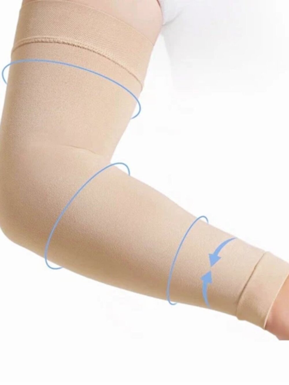 XL Arm Compression Sleeve 15-20 mmHg UPF 50+ Latex-Free Breathable Non-Sli Beige